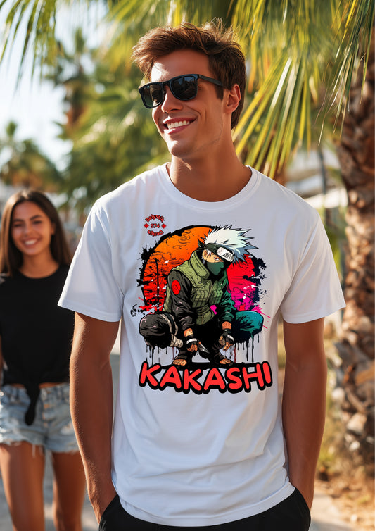 Kakashi Anime T-Shirt, Unisex Cotton Tee for Fans, Perfect for Gifts, Casual Wear, Anime Conventions, Streetwear