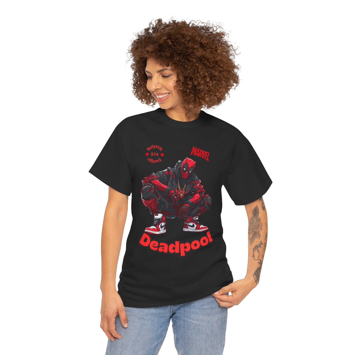 Deadpool Graphic Unisex Heavy Cotton Tee, Comic Fan Shirt, Superhero Apparel, Gift for Him/Her, Casual Wear, Birthday Present