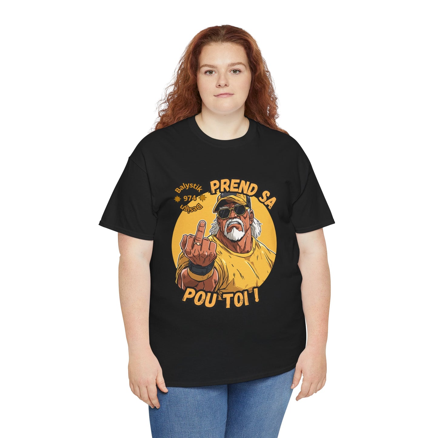 Bold Graphic Unisex Heavy Cotton Tee - 'Prend Sa Pou Toi!'