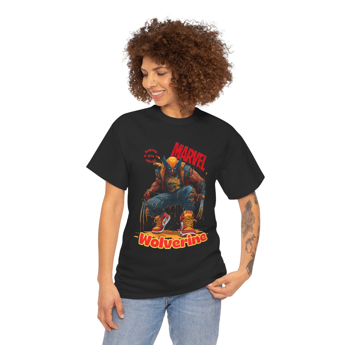 Marvel Wolverine Unisex Heavy Cotton Tee, Graphic Tee, Nerdy Apparel, Gift for Comic Fans, Casual Wear, Collector's Item