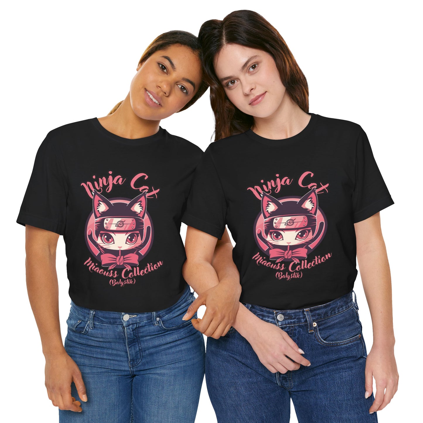 Cute Ninja Cat T-Shirt, Perfect Gift for Cat Lovers, Anime Fans, Casual Wear, Fun and Quirky Style, Gaming Merchandise
