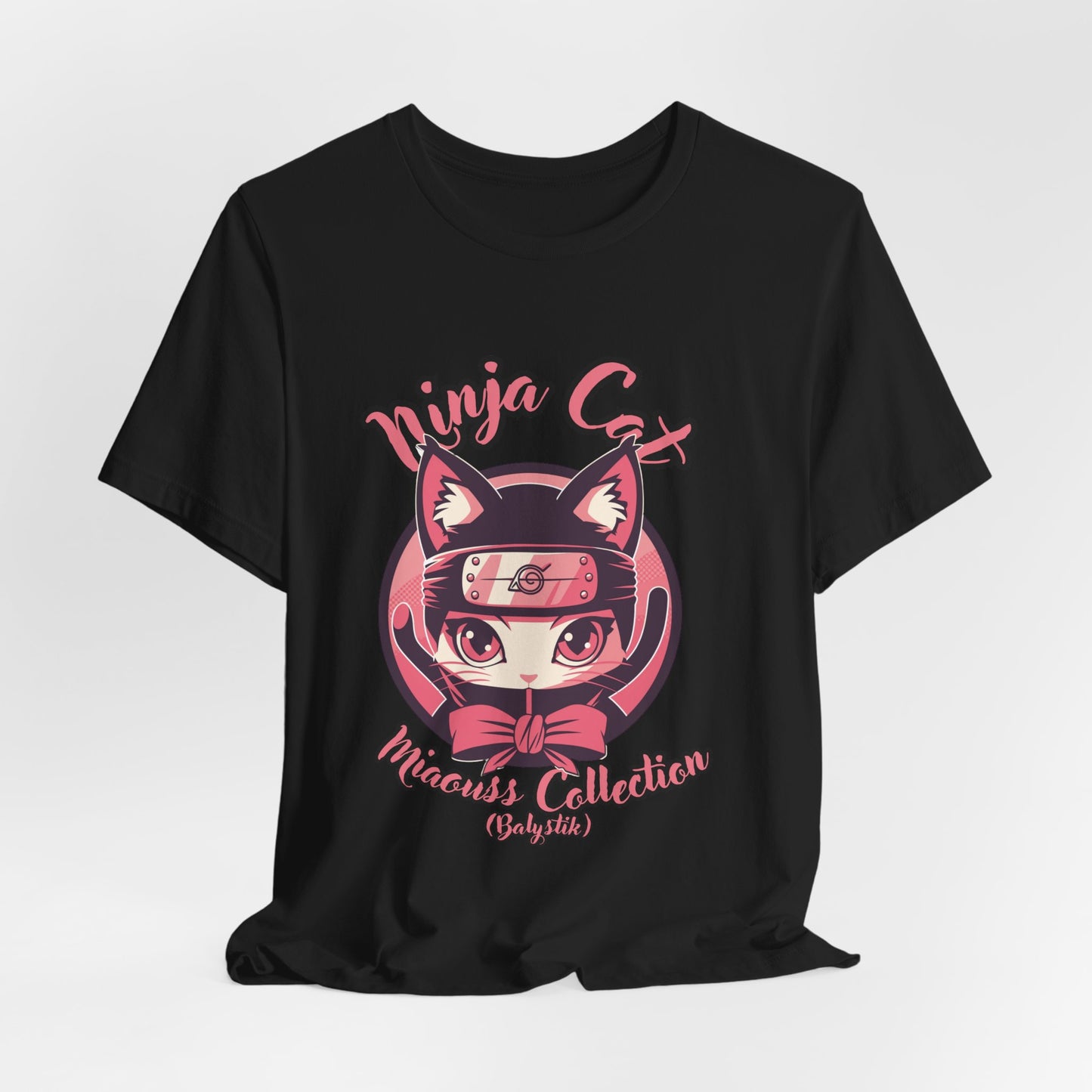 Cute Ninja Cat T-Shirt, Perfect Gift for Cat Lovers, Anime Fans, Casual Wear, Fun and Quirky Style, Gaming Merchandise