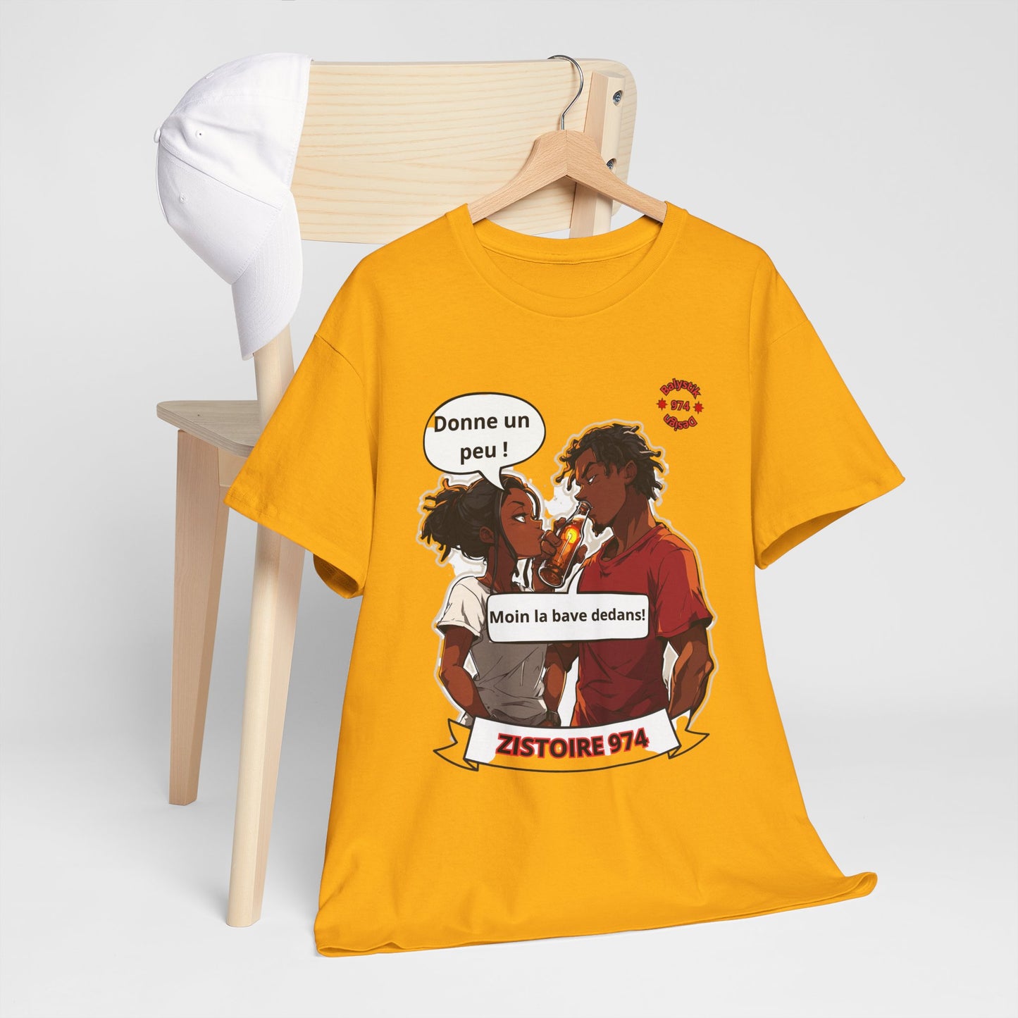 Playful Graphic Tee featuring "Donne un peu !" | Unisex Heavy Cotton Shirt | Casual Wear, Statement Shirt, Gift Idea, Everyday Style