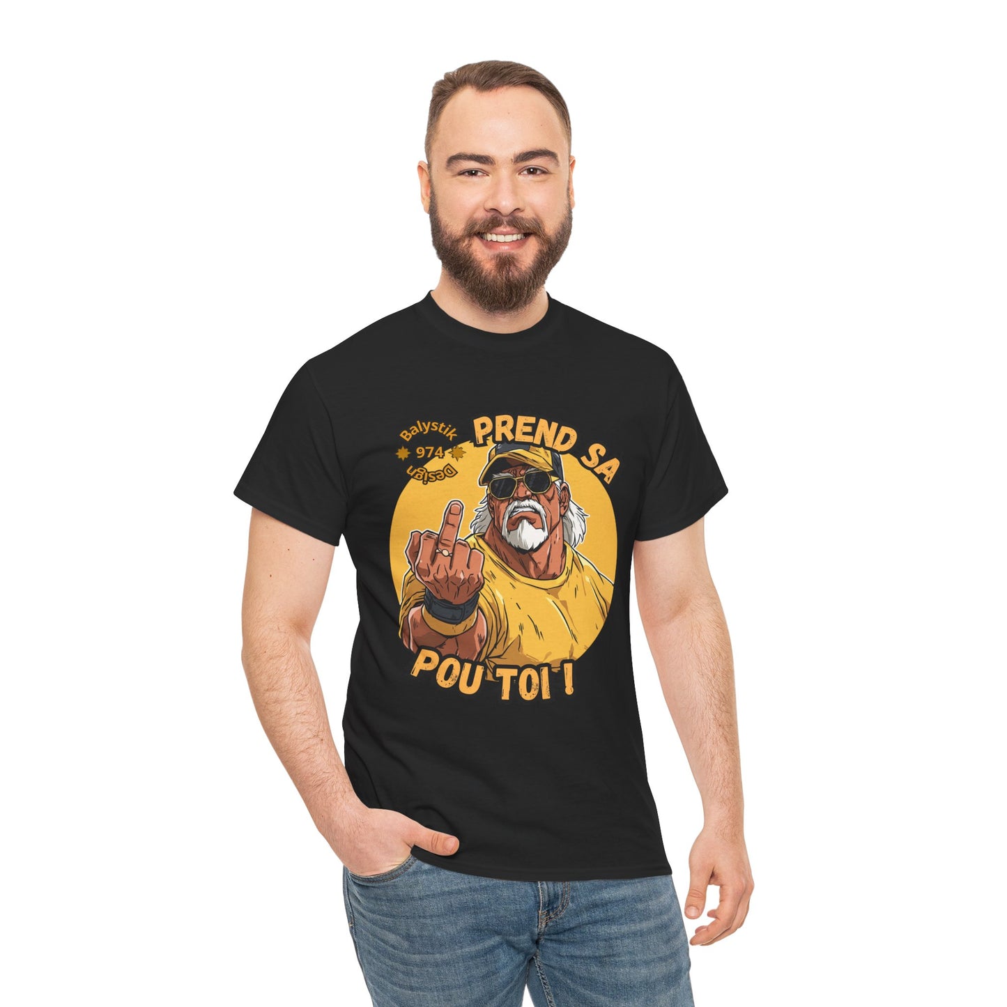 Bold Graphic Unisex Heavy Cotton Tee - 'Prend Sa Pou Toi!'