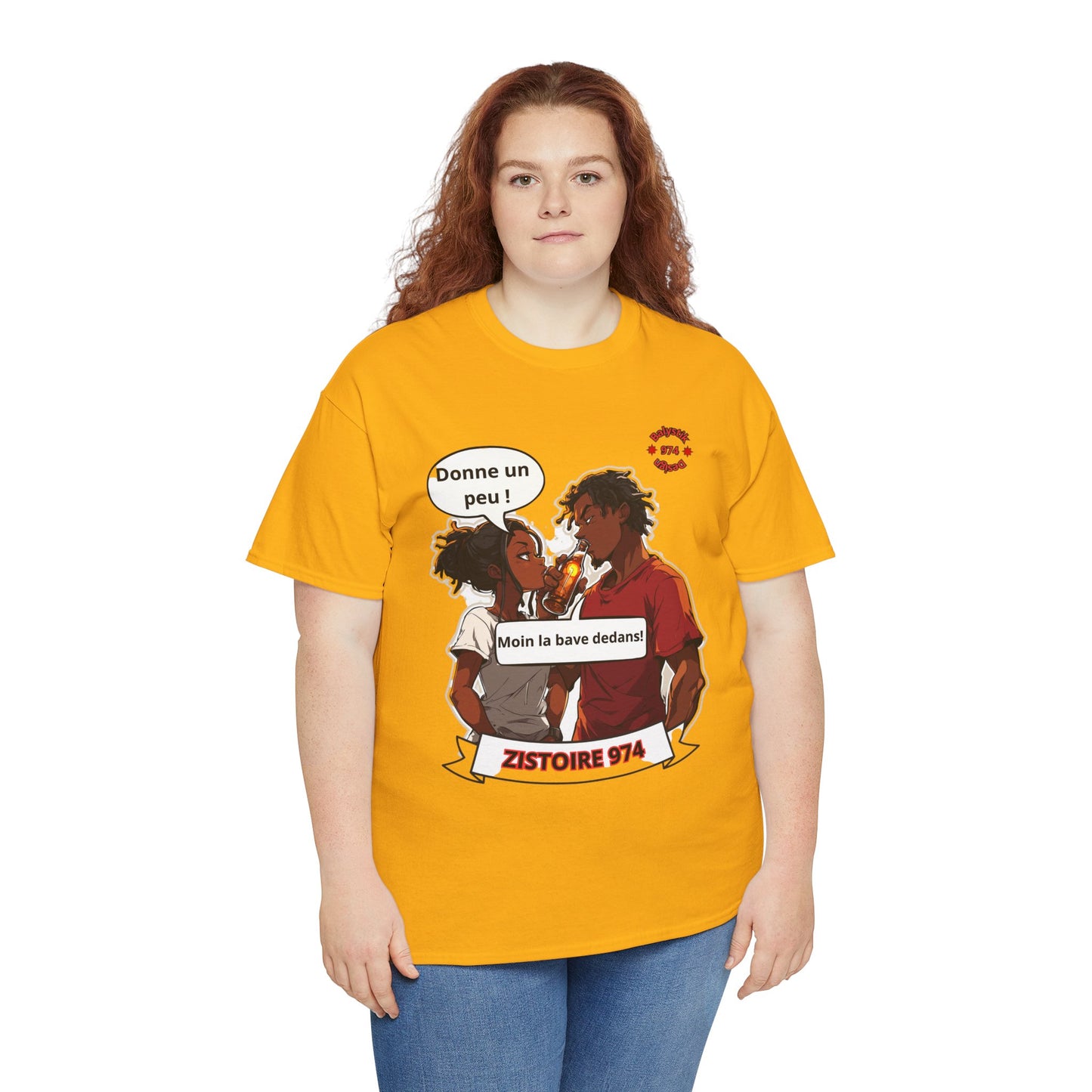 Playful Graphic Tee featuring "Donne un peu !" | Unisex Heavy Cotton Shirt | Casual Wear, Statement Shirt, Gift Idea, Everyday Style