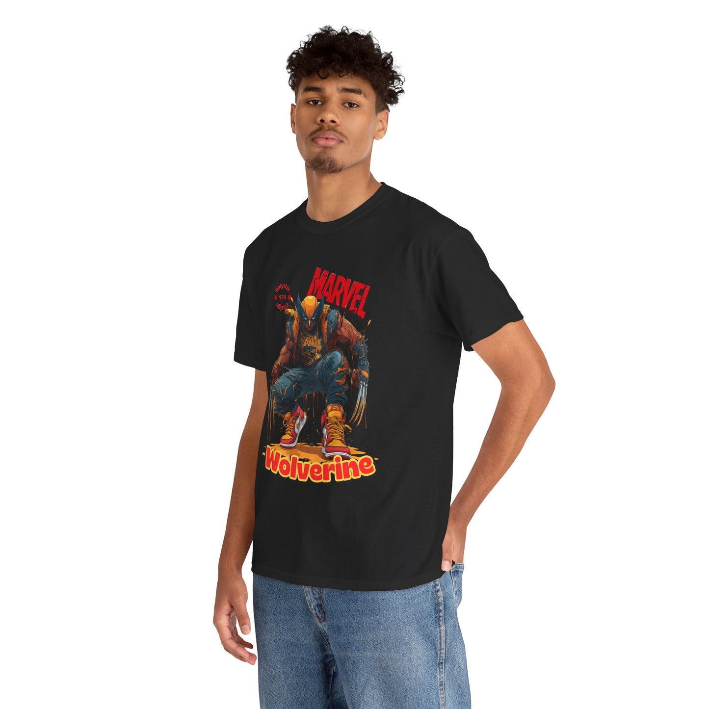 Marvel Wolverine Unisex Heavy Cotton Tee, Graphic Tee, Nerdy Apparel, Gift for Comic Fans, Casual Wear, Collector's Item