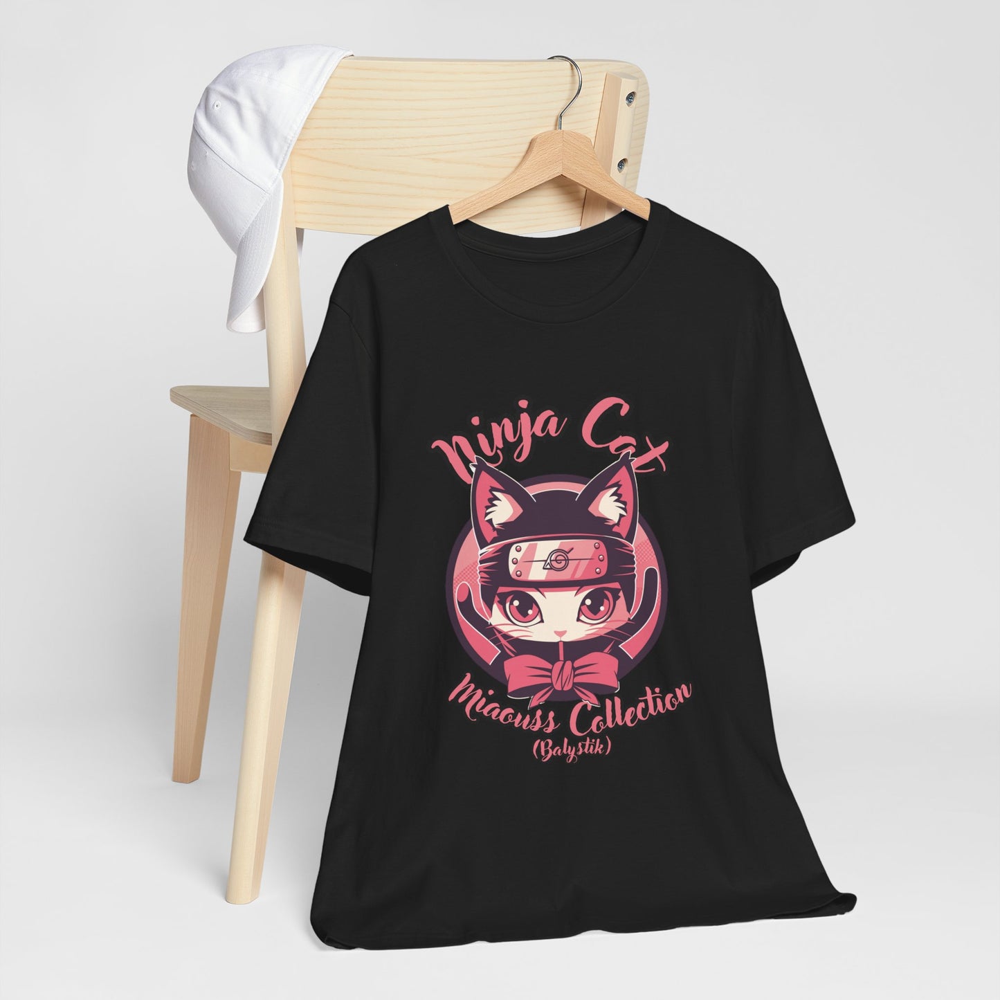 Cute Ninja Cat T-Shirt, Perfect Gift for Cat Lovers, Anime Fans, Casual Wear, Fun and Quirky Style, Gaming Merchandise