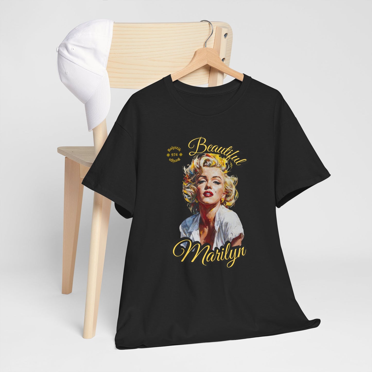 Beautiful Marilyn Unisex Heavy Cotton Tee, Retro Graphic Shirt, Vintage Pop Culture Tee, Gift for Marilyn Fans, Casual Everyday Wear