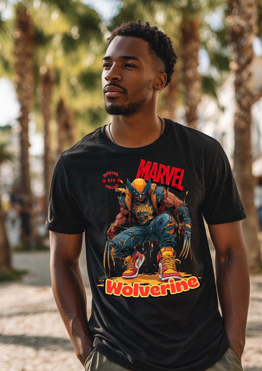 Marvel Wolverine Unisex Heavy Cotton Tee, Graphic Tee, Nerdy Apparel, Gift for Comic Fans, Casual Wear, Collector's Item