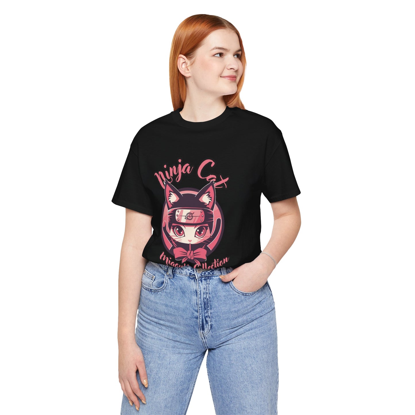 Cute Ninja Cat T-Shirt, Perfect Gift for Cat Lovers, Anime Fans, Casual Wear, Fun and Quirky Style, Gaming Merchandise