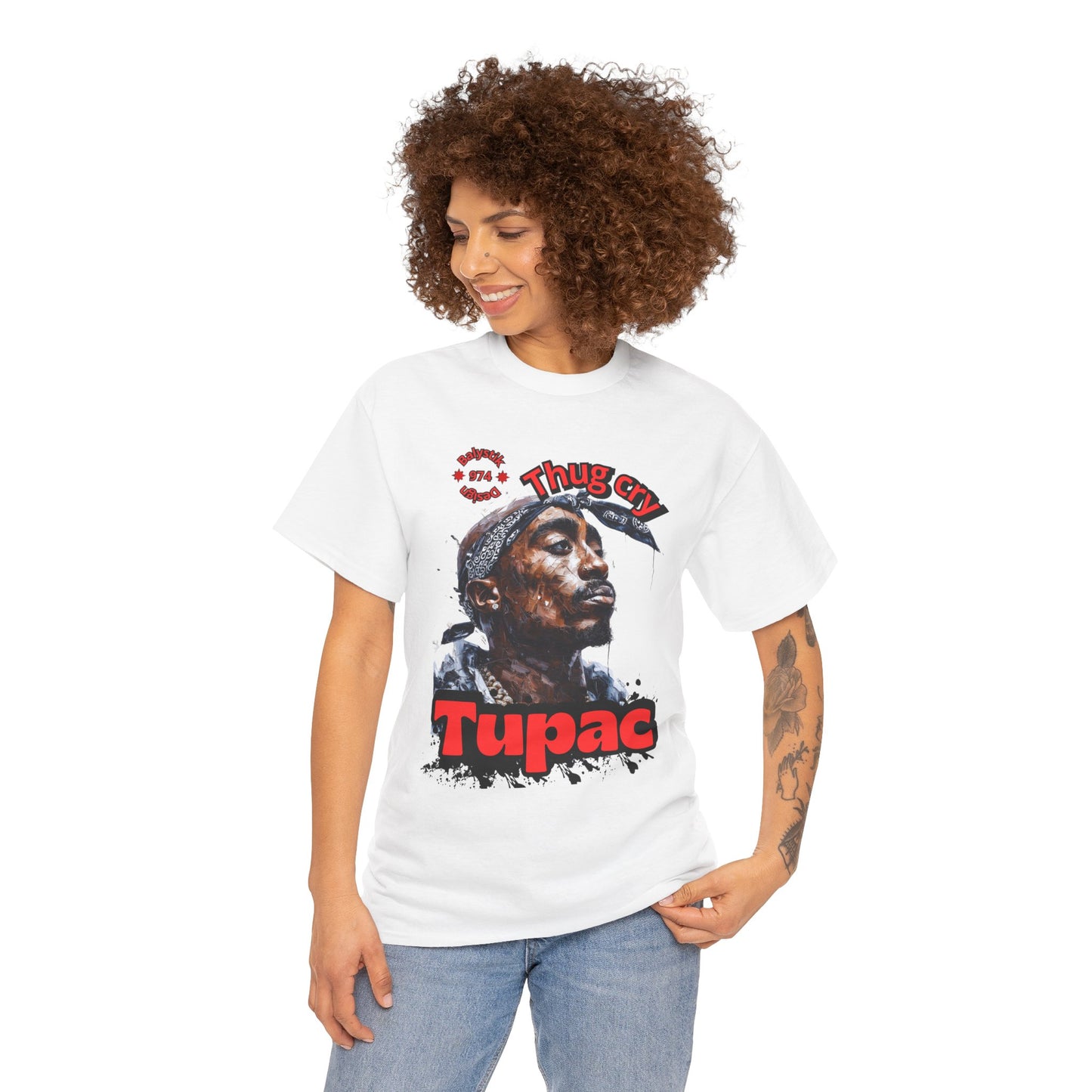 T-shirt Thug Life, T-shirt unisexe en coton lourd, vêtements hip-hop, cadeau pour les amateurs de musique, t-shirt de style vintage, streetwear décontracté