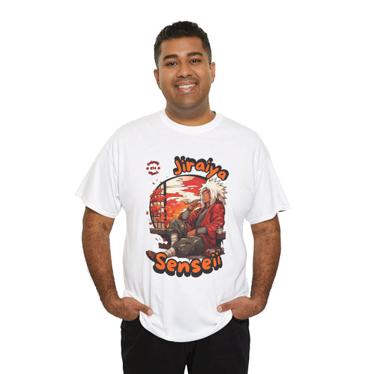 Jiraiya Sensei Unisex Heavy Cotton Tee, Anime Gift, Cartoon Shirt, Graphic Tee, Casual Wear, Nostalgic Apparel