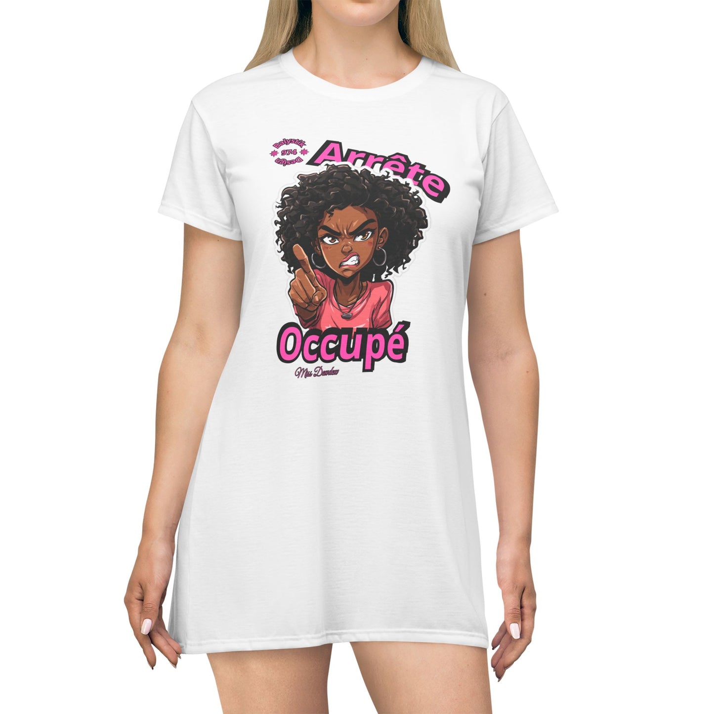 Chic Graphic T-Shirt Dress, Fun Casual Wear, Perfect for Everyday & Relaxation, Unique Statement Piece, Gift for Her