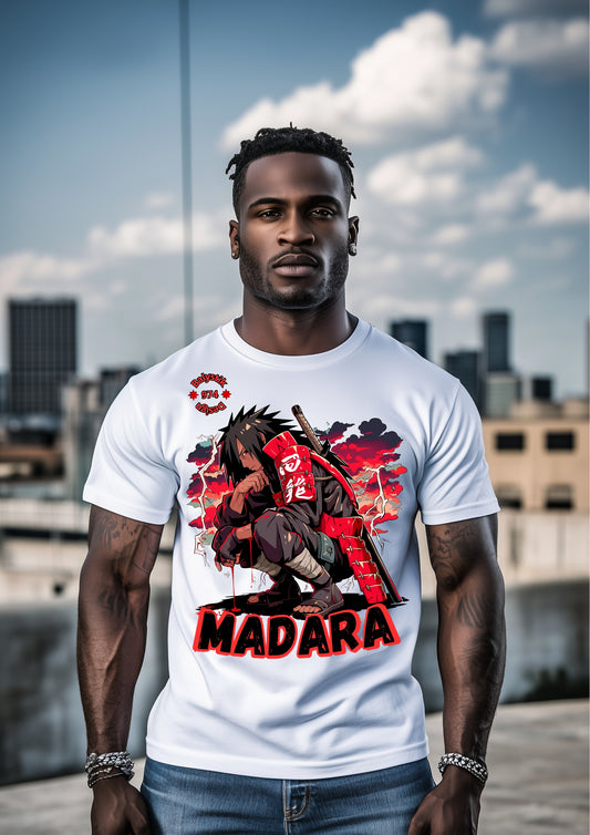 Madara Inspired Unisex Heavy Cotton Tee, Anime T-Shirt, Graphic Tee, Gift for Otaku, Casual Wear, Anime Merchandise