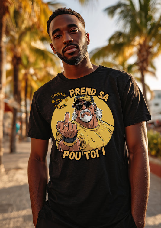 Bold Graphic Unisex Heavy Cotton Tee - 'Prend Sa Pou Toi!'