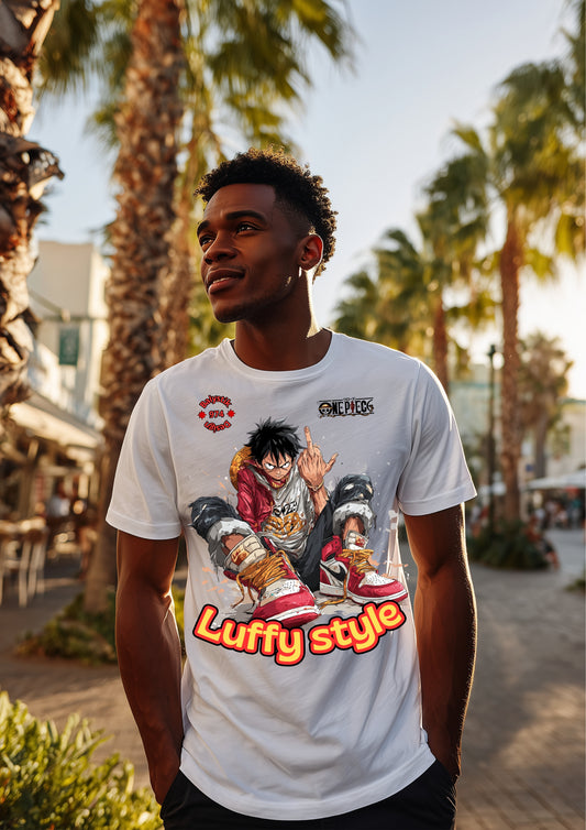 Luffy Style Unisex Heavy Cotton Tee, Streetwear Shirt, Anime T-Shirt, Graphic Tee for Fans, Casual Wear, Gift for Anime Lovers
