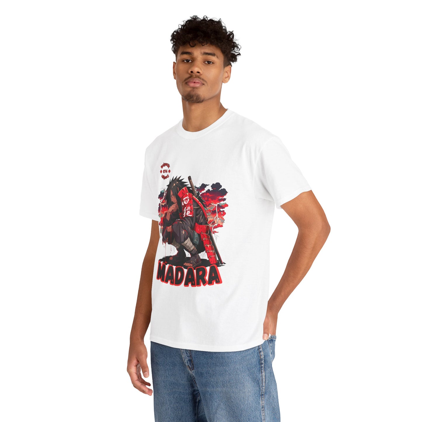 Madara Inspired Unisex Heavy Cotton Tee, Anime T-Shirt, Graphic Tee, Gift for Otaku, Casual Wear, Anime Merchandise