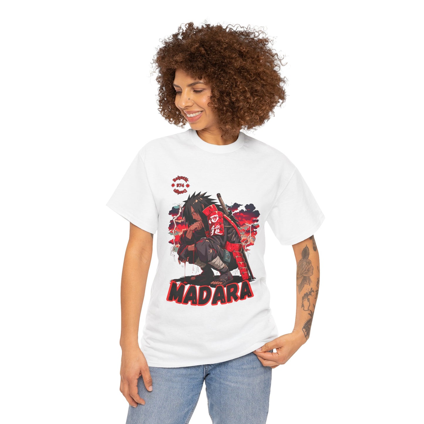 Madara Inspired Unisex Heavy Cotton Tee, Anime T-Shirt, Graphic Tee, Gift for Otaku, Casual Wear, Anime Merchandise