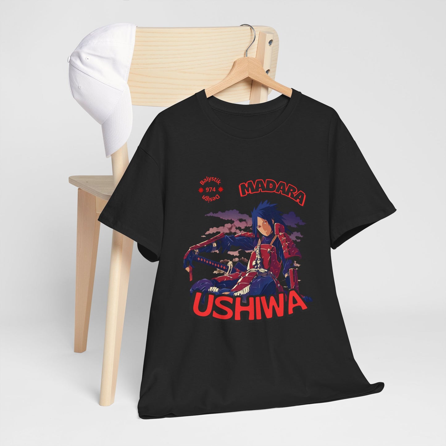 T-Shirt — Madara Ushiwa Anime Graphic Tee (Vintage Samurai Vibe)