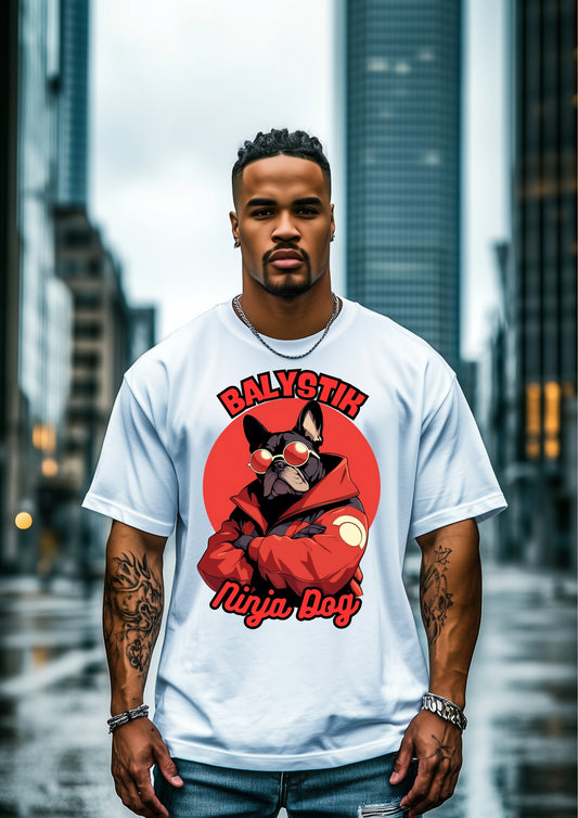 Cool Ninja Dog Unisex Tee, Graphic Tee, Pet Lover Gift, Casual Wear, Birthday Gift, Fun Apparel