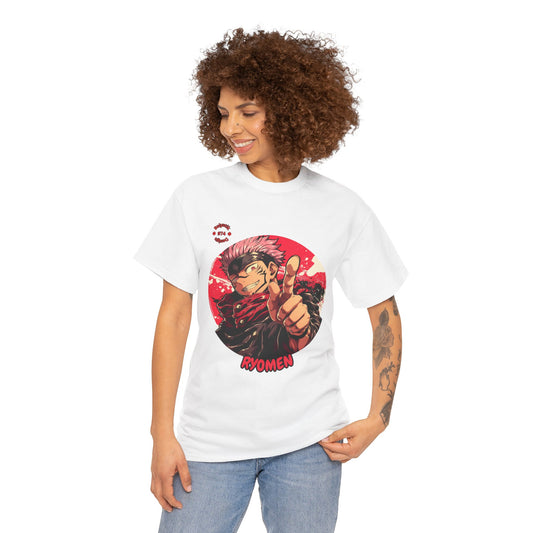 Anime-Inspired Unisex Heavy Cotton Tee, Casual T-Shirt, Graphic Tee, Streetwear, Everyday Wear, Gifts for Teens