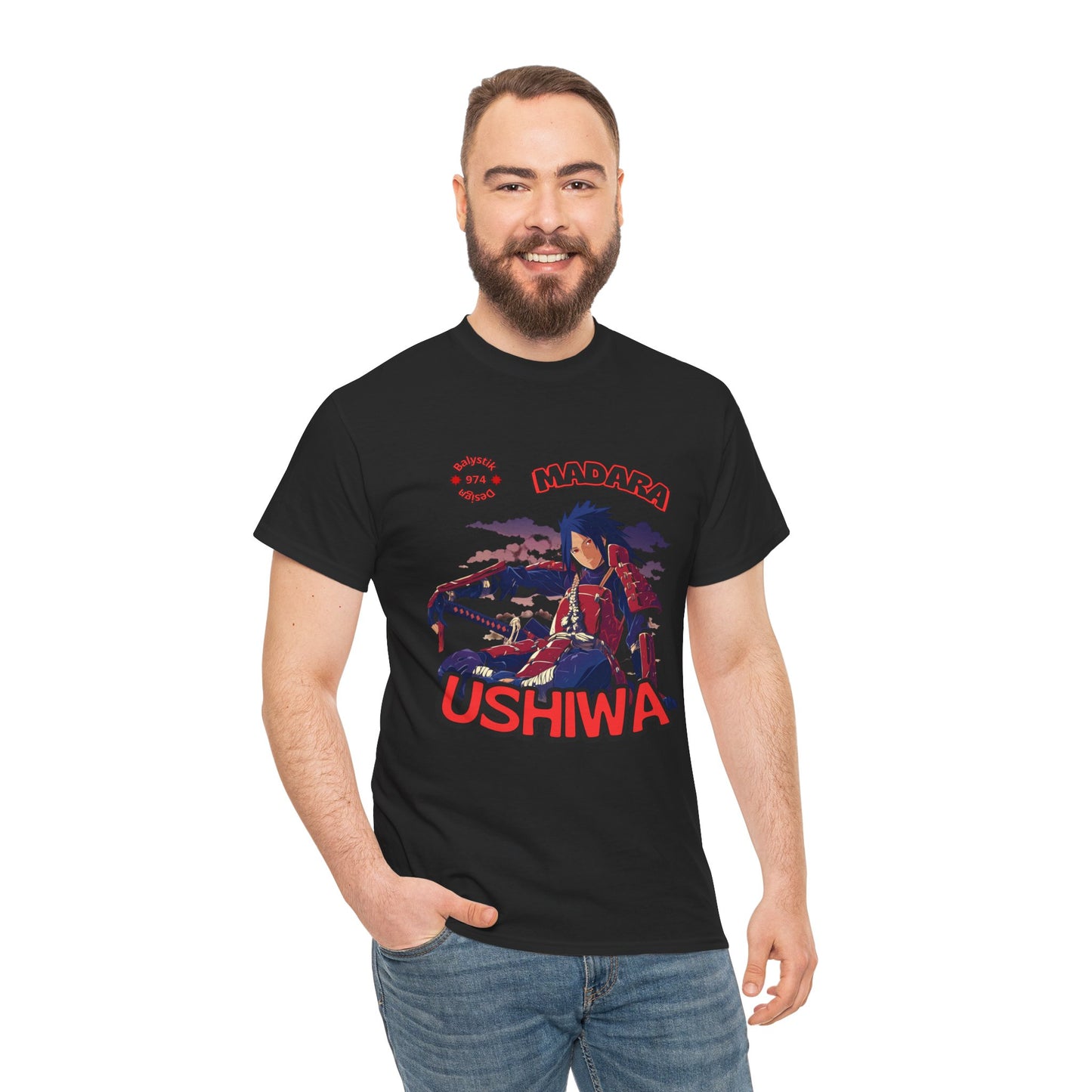T-Shirt — Madara Ushiwa Anime Graphic Tee (Vintage Samurai Vibe)