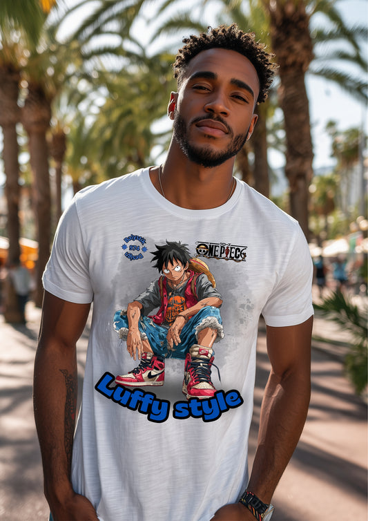 Luffy Style Unisex Tee, Anime Fan Shirt, Comic Graphic T-Shirt, Streetwear, Gift for Manga Lovers