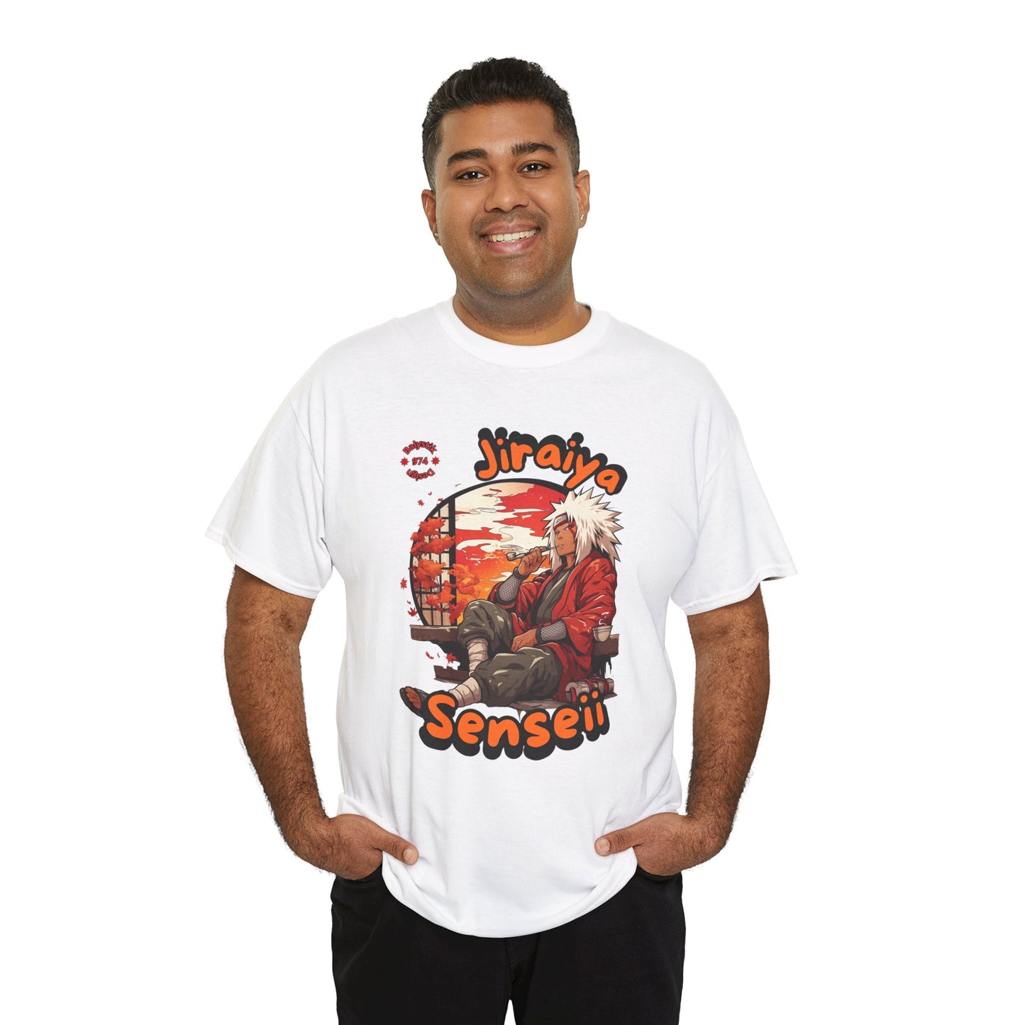 Jiraiya Sensei Unisex Heavy Cotton Tee, Anime Gift, Cartoon Shirt, Graphic Tee, Casual Wear, Nostalgic Apparel