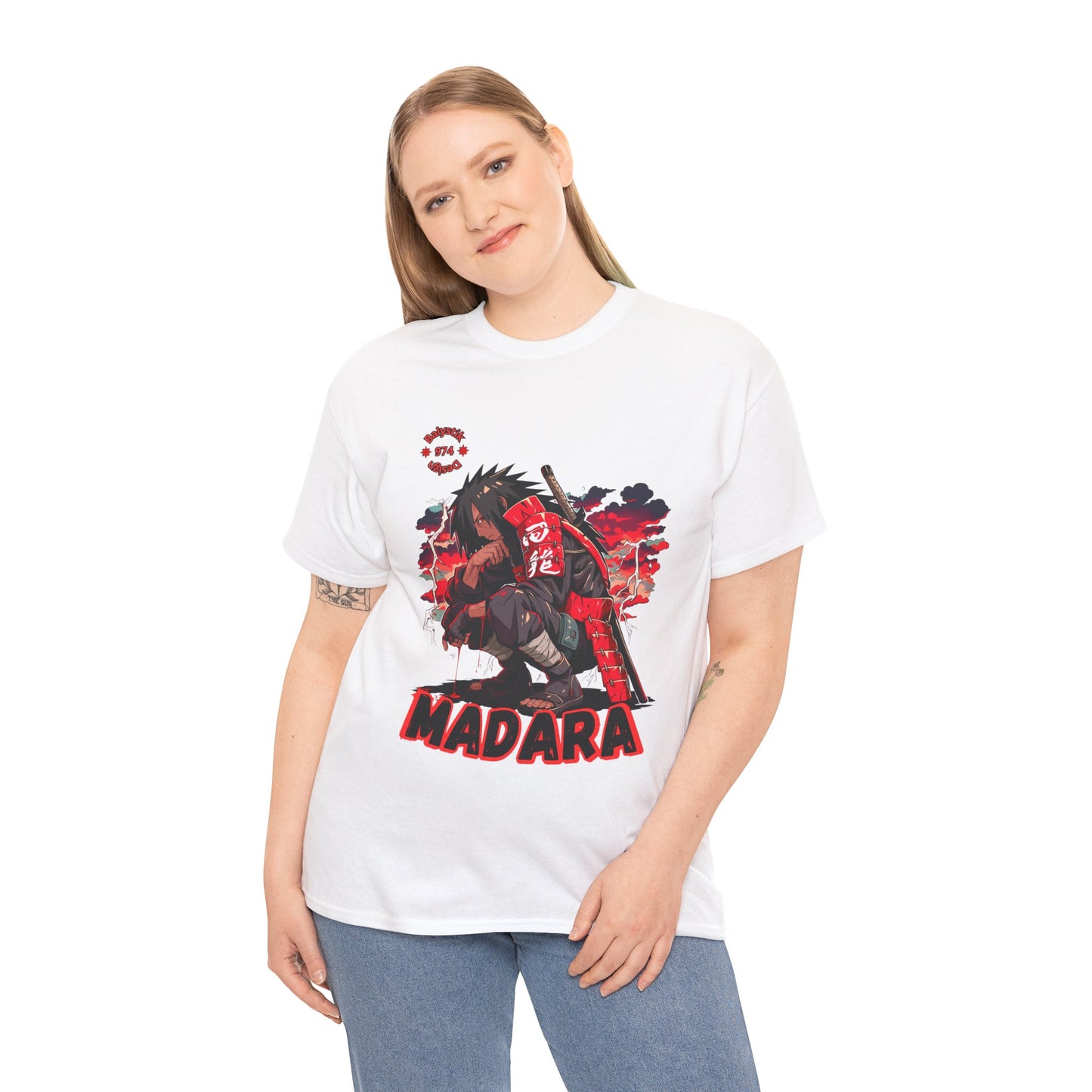 Madara Inspired Unisex Heavy Cotton Tee, Anime T-Shirt, Graphic Tee, Gift for Otaku, Casual Wear, Anime Merchandise