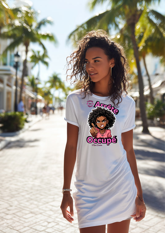 Chic Graphic T-Shirt Dress, Fun Casual Wear, Perfect for Everyday & Relaxation, Unique Statement Piece, Gift for Her
