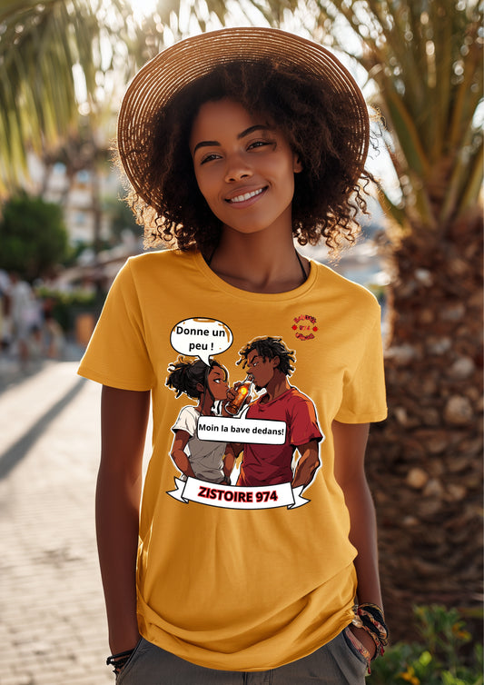 Playful Graphic Tee featuring "Donne un peu !" | Unisex Heavy Cotton Shirt | Casual Wear, Statement Shirt, Gift Idea, Everyday Style