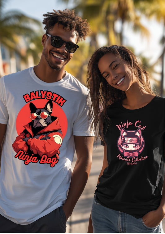 Cute Ninja Cat T-Shirt, Perfect Gift for Cat Lovers, Anime Fans, Casual Wear, Fun and Quirky Style, Gaming Merchandise